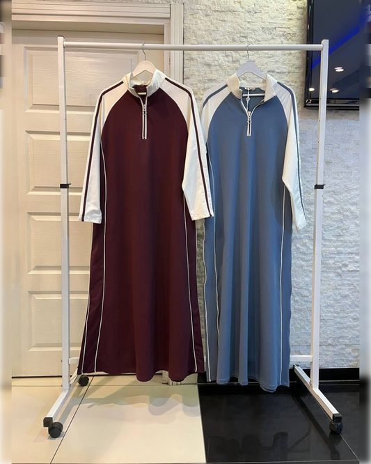 Casual Abaya Dress in 6 Gorgeous Shades عباءة رياضية عملية من القطن الناعم بستة ألوان مميزة