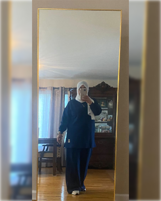 Cozy Casual Sportswear of 2-Pieces in Blue Navy Shade بدلة رياضية عملية و دافئة من قطعتين باللون الكحلي الجميل