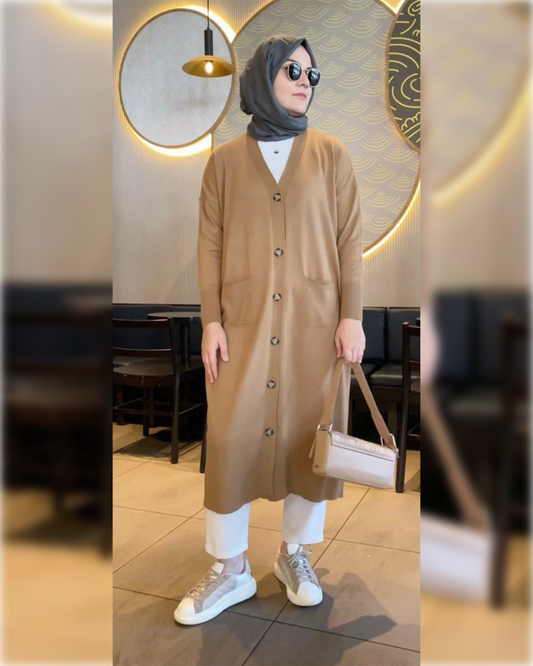Nasma Cozy Long Cardigan in Gorgeous Shades كارديجان نسمة الشتوي الدافئ الجميل بألوان جميلة