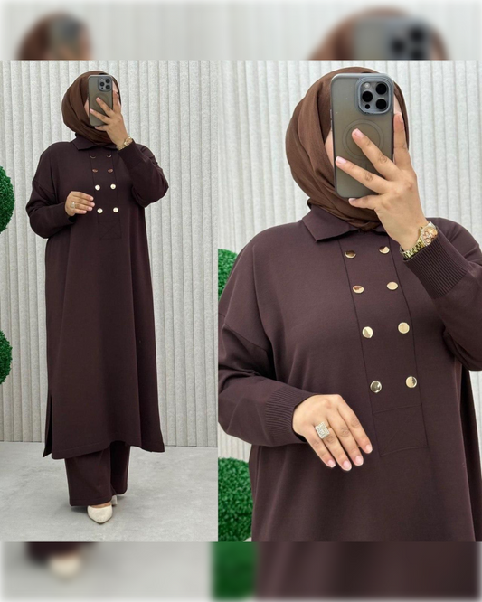 Cozy Two-Piece Modest Set – Available in 5 gorgeous shades طقم شتوي أنيق من قطعتين متوفر بخمسة ألوان جميلة