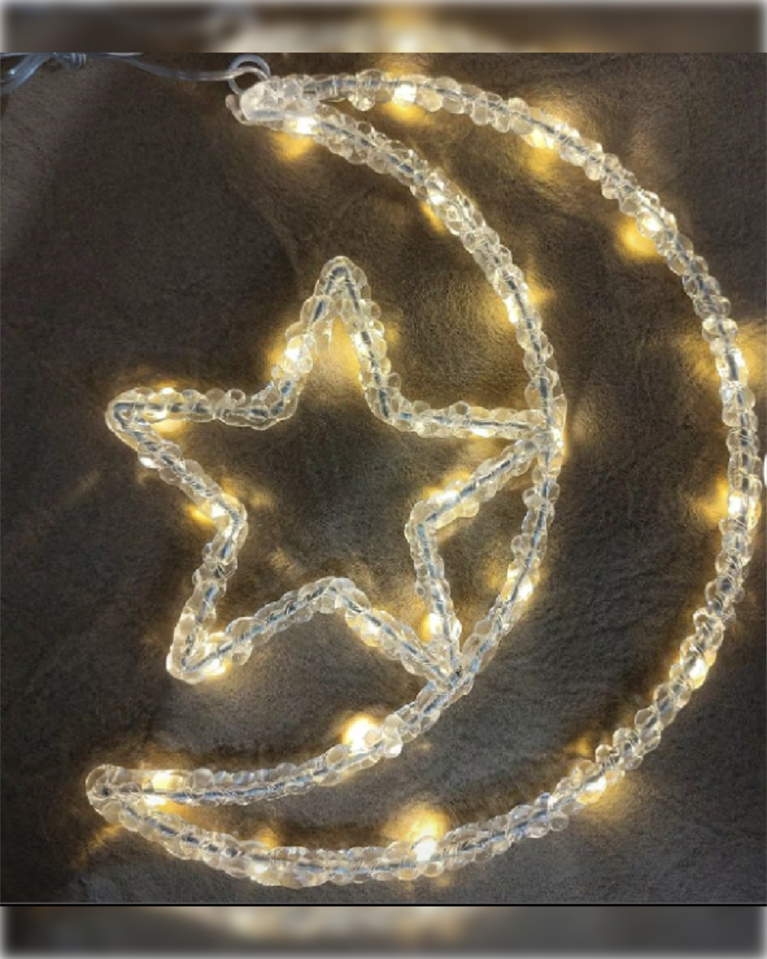 Hilal Ramadan - Golden Light up Indoor Decoration مصباح هلال رمضان بإضاءة ذهبية للتزيين الداخلي