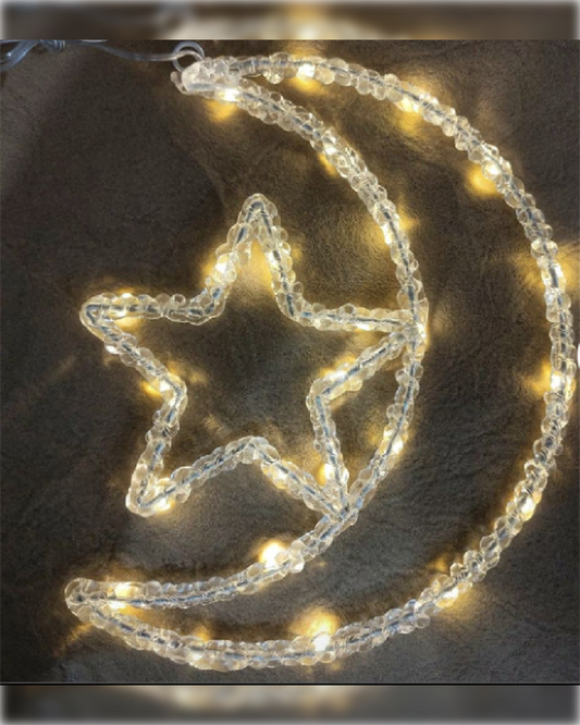 Hilal Ramadan - Golden Light up Indoor Decoration مصباح هلال رمضان بإضاءة ذهبية للتزيين الداخلي