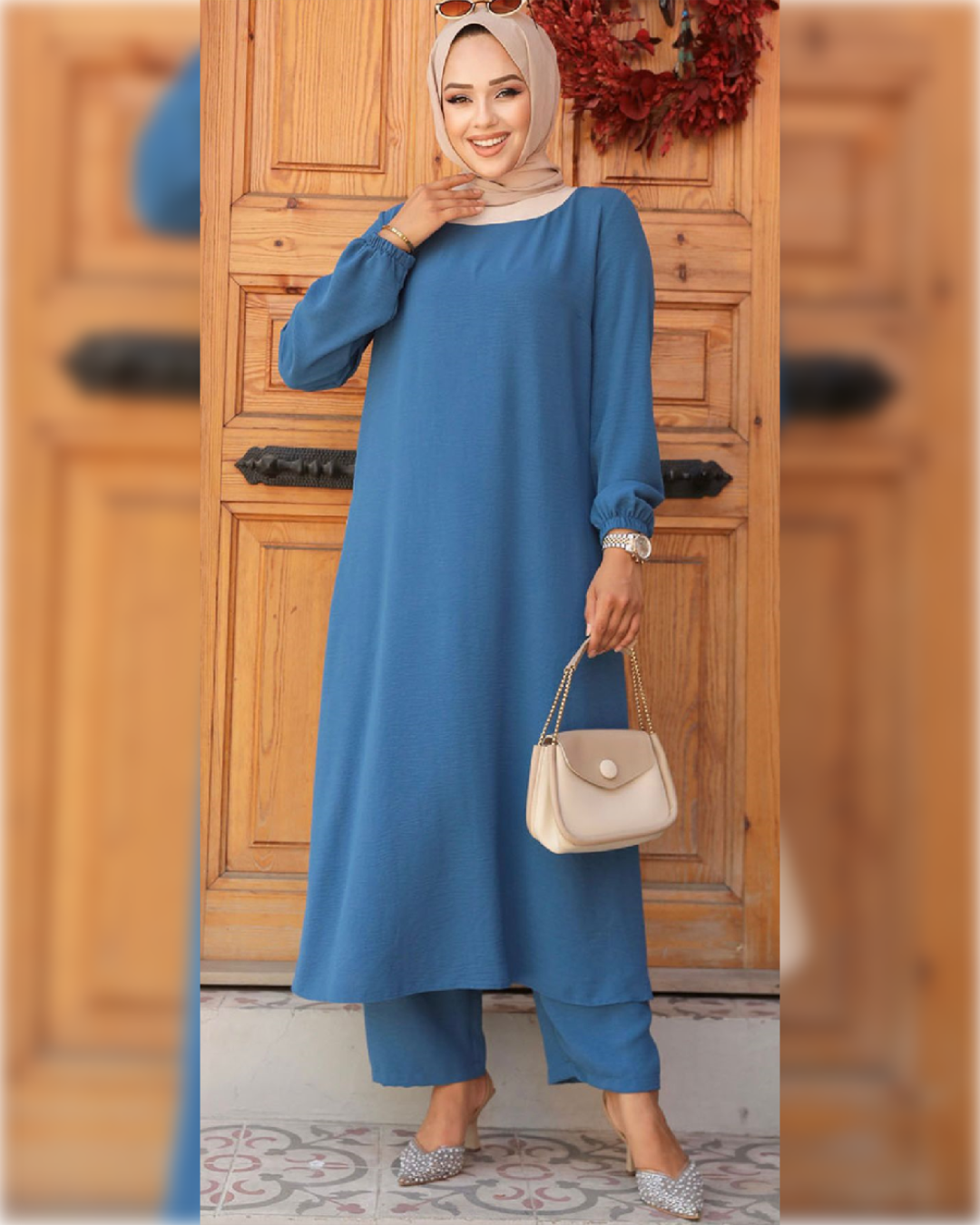 Formal Aerobin 2-Pieces Outfit in Blue Shade طقم آيروبين رسمي مكون من قطعتين باللون الأزرق الجميل