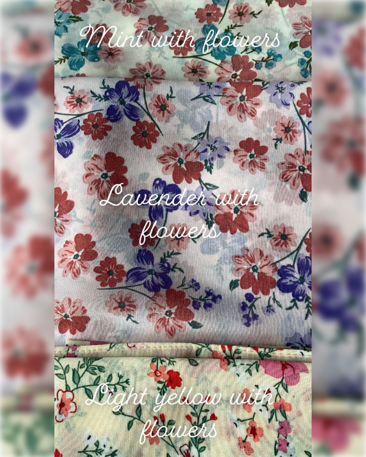 Naya Georgette Hijabs in Beautiful Light Tones with Floral Prints حجابات نايا الجورجيت بألوان فاتحة جميلة و بنقشة الورود الناعمة