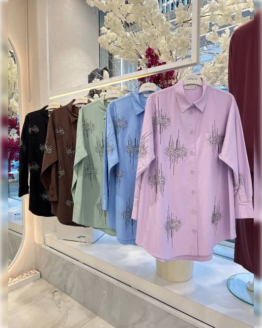 Lara Aerobin - Long Tunic in Gorgeous Summery Shades قميص لارا الصيفي من نسيج الآيروبين الطويل بألوان صيفية جميلة