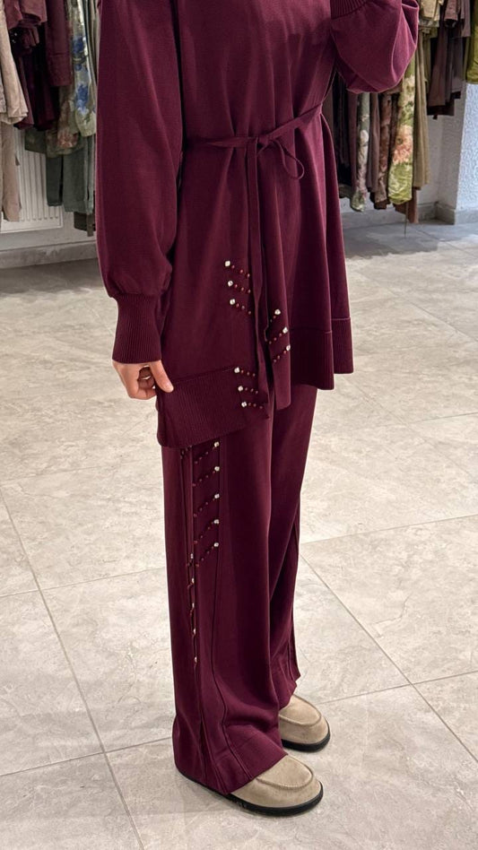 Nada Elegant Two Piece Tunic and Pants Set طقم ندى الأنيق من قطعتين