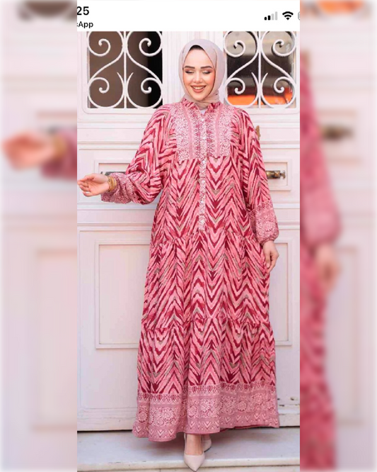 Salma Casual Cotton Dress in Red Shade فستان سلمى العملي من القطن الناعم باللون الأحمر الجميل