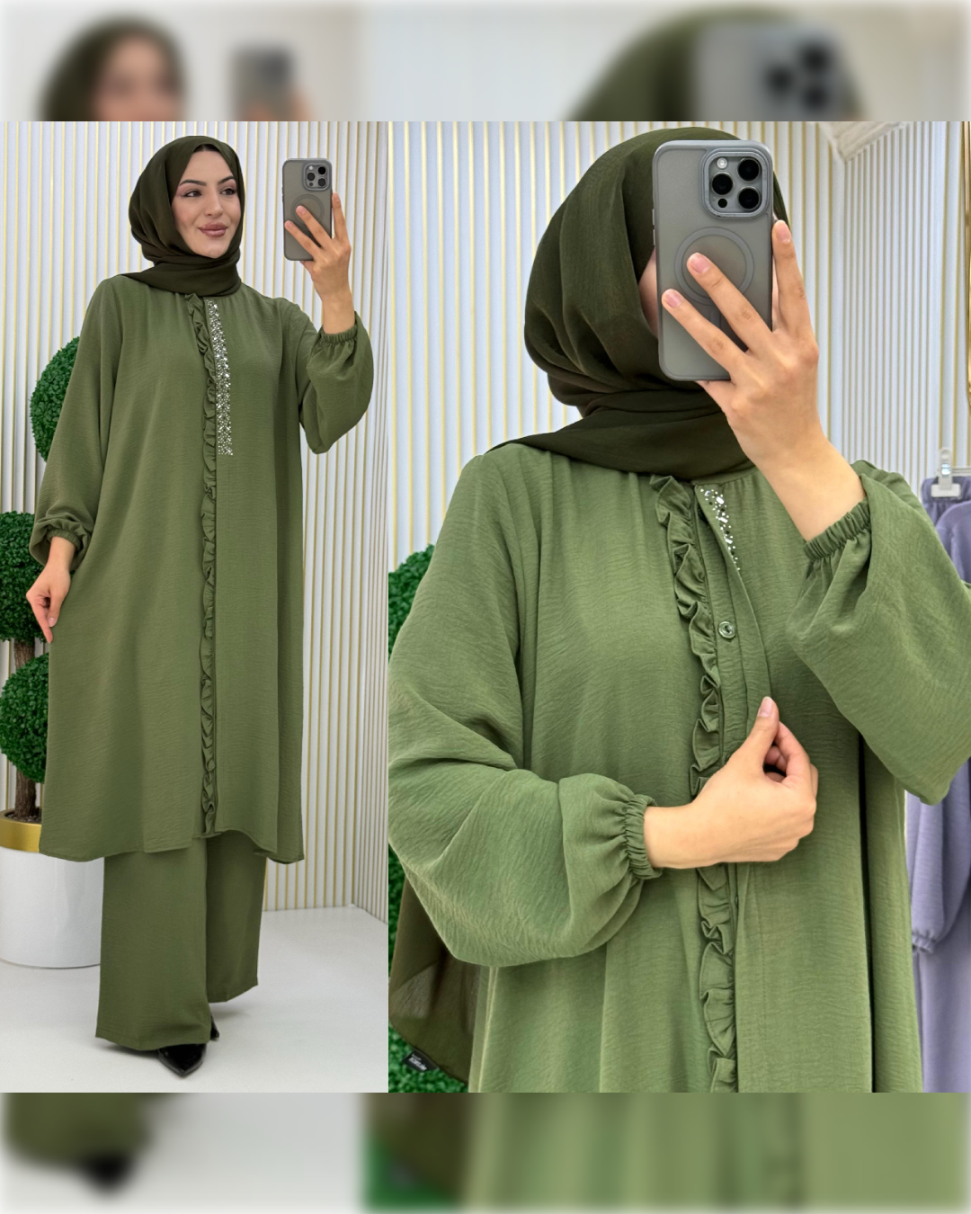 Formal Aerobin 2-Pieces Outfit in Light Green Shade طقم آيروبين رسمي مكون من قطعتين باللون الأخضر الفاتح الجميل