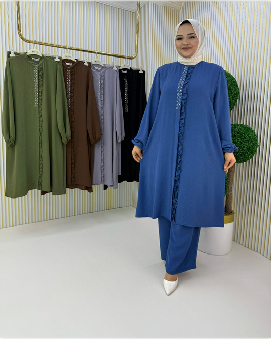 Formal Aerobin 2-Pieces Outfit in Royal Blue Shade طقم آيروبين رسمي مكون من قطعتين باللون الأزرق الملوكي الجميل