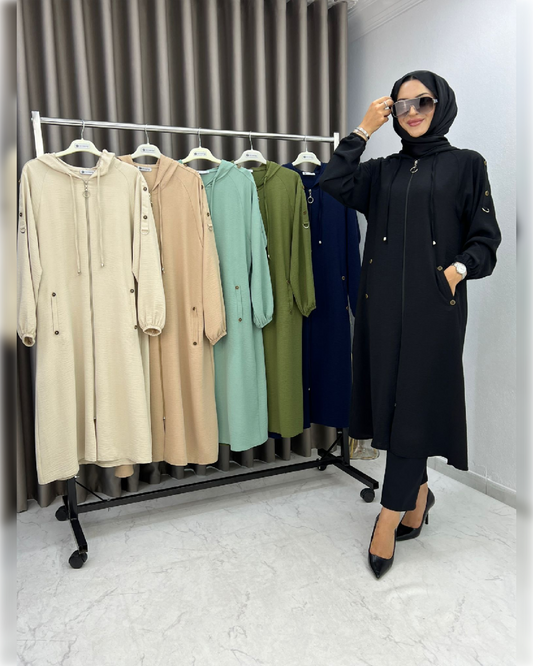 Layan Relaxed Fit Hooded Cardigan – Colorful Summer Edition  كارديجان ليان الصيفي الطويل بقلنسوة و بألوان جميلة