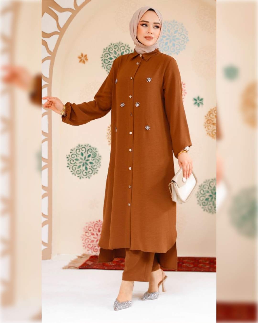 Formal Aerobin 2-Pieces Outfit in Brown Shade طقم آيروبين رسمي مكون من قطعتين باللون البني الجميل