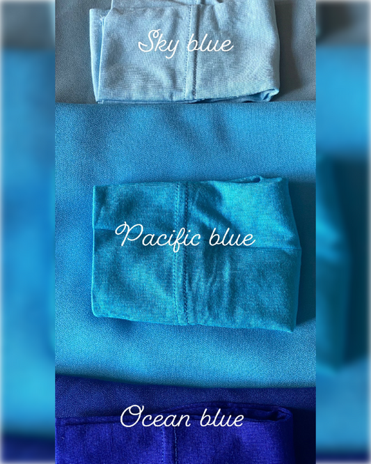 Plain Georgette Hijab Set in Beautifull Blue Shades مجموعة حجاب الجورجيت بدرجات اللون الأزرق الجميل