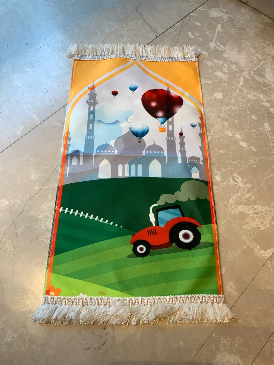 Mosque - green lands theme prayer mat