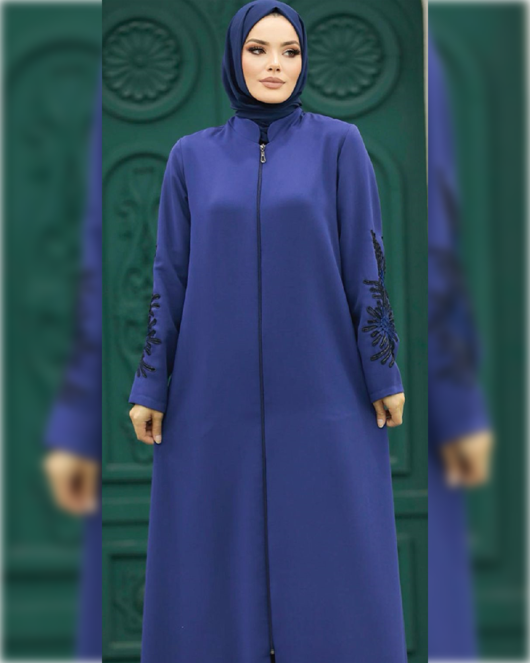 Fatimah Chic Abaya Dress for Summer in Royal Blue Shade   عباءة فاطمة الصيفية  باللون الأزرق الملوكي الجميل و تفاصيل أنيقة