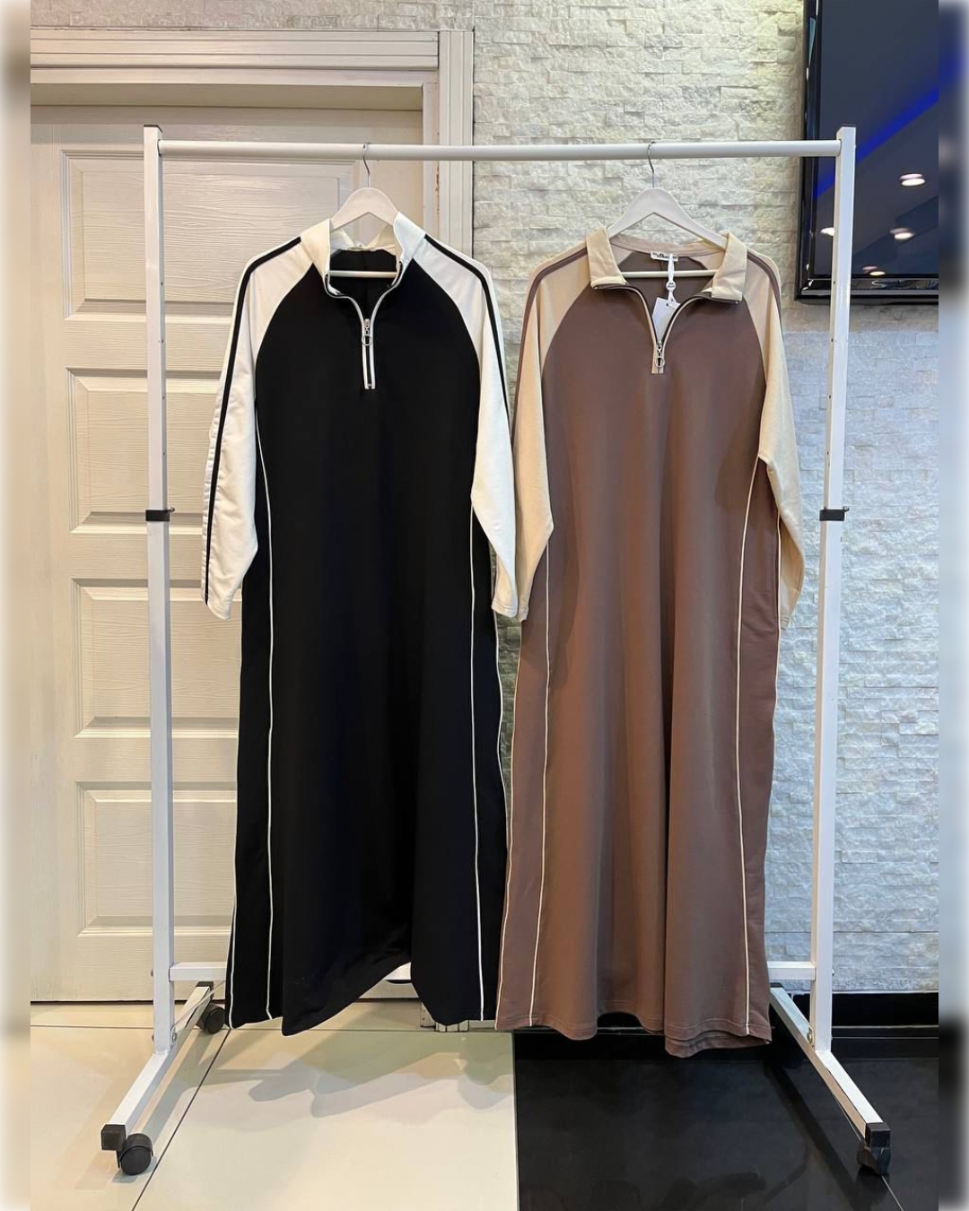 Casual Abaya Dress in 6 Gorgeous Shades  عباءة رياضية عملية من القطن الناعم بستة ألوان مميزة