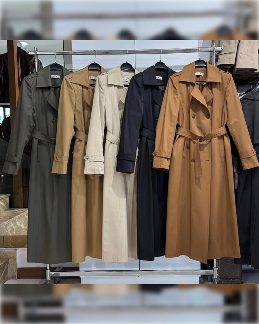 Classic Double-Breasted Trench Coat جاكيت كلاسيكي بأزرار أمامية و بياقة مميزة متوفر بعدة ألوان جميلة