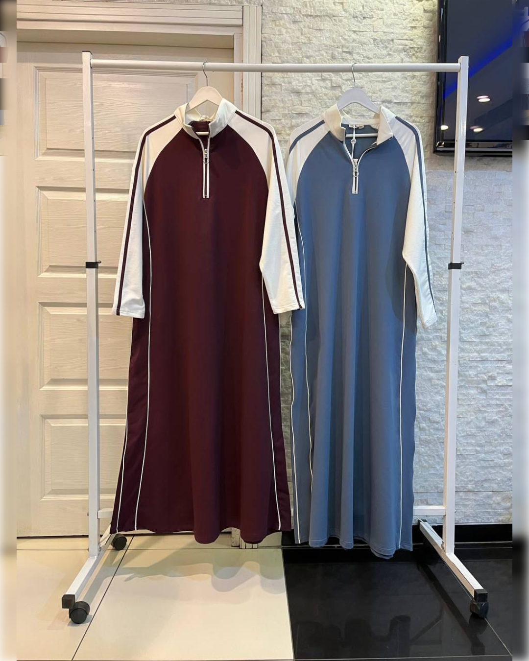 Casual Abaya Dress in 6 Gorgeous Shades  عباءة رياضية عملية من القطن الناعم بستة ألوان مميزة
