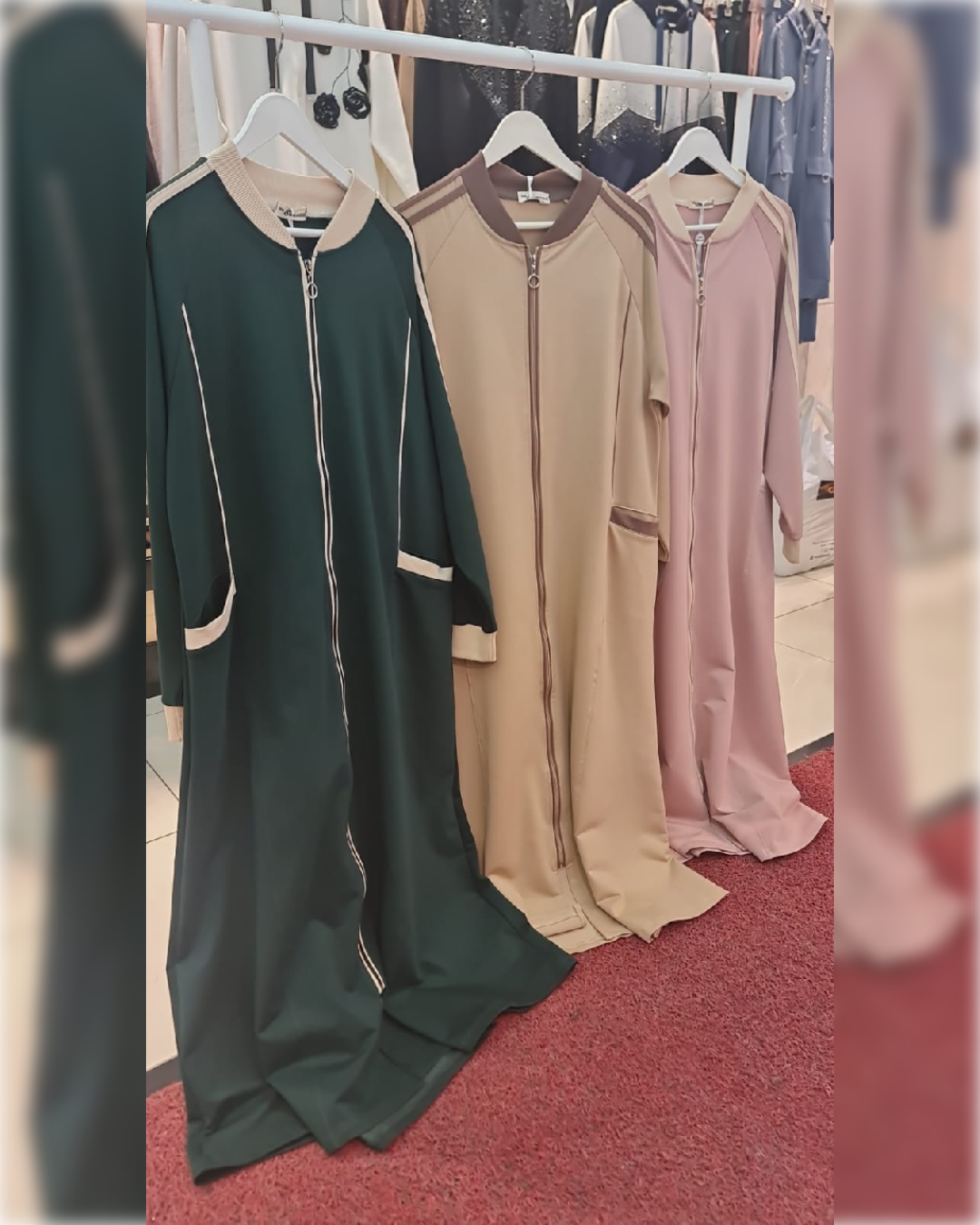 Casual Abaya Dress in 3 Gorgeous Shades  عباءة رياضية عملية من القطن الناعم بثلاثة  ألوان مميزة