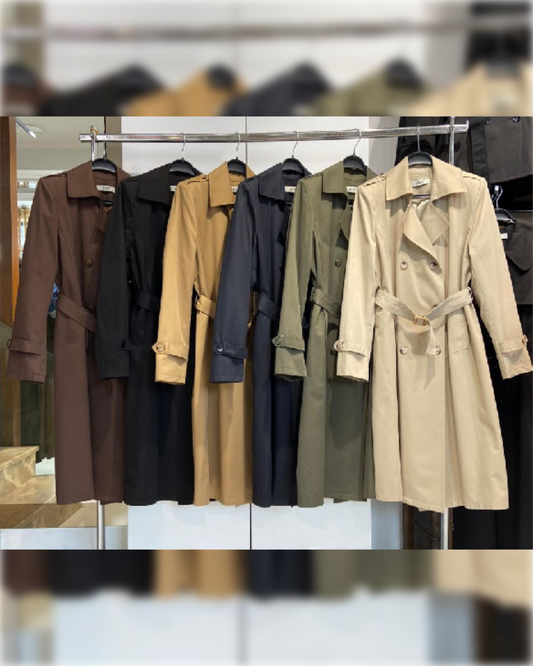 Classic Double-Breasted Trench Coat جاكيت كلاسيكي بأزرار أمامية و بياقة مميزة متوفر بعدة ألوان جميلة