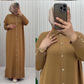 Cozy Fall - Winter Elegant Beige Button-Down Dress 🤍🤍 فستان خريفي شتوي دافئ بأزرار بشكل قلوب باللون البيج الجميل