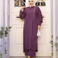 Formal Georgette 2-Pieces Outfit in Plum Shade  طقم جورجيت رسمي مكون من قطعتين باللون التوتي الجميل