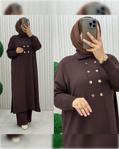Cozy Two-Piece Modest Set – Available in 5 gorgeous shades طقم شتوي أنيق من قطعتين متوفر بخمسة ألوان جميلة
