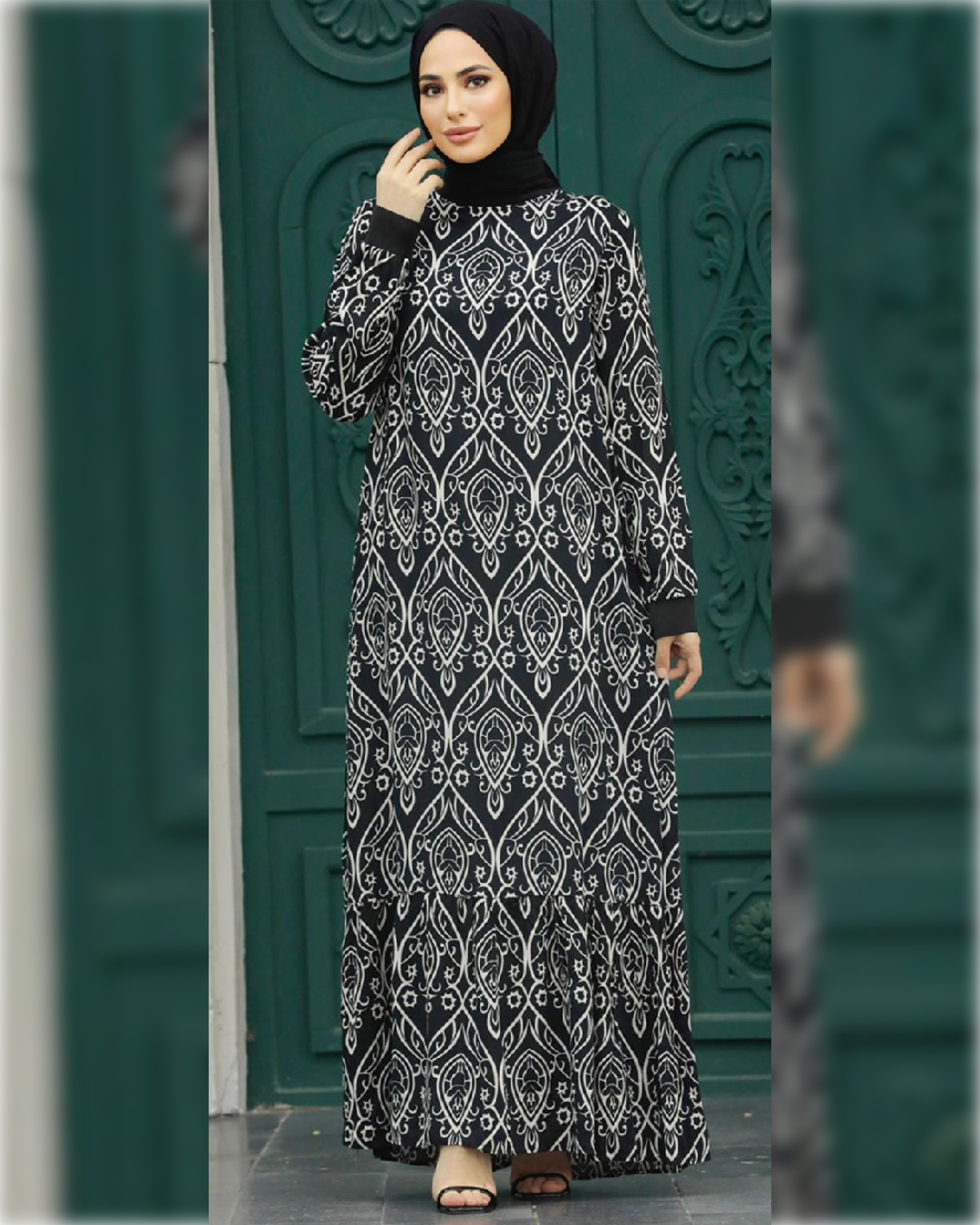 Casual Cotton Dress in Black Shade فستان عملي من القطن الناعم باللون ا –  Taharaus.com