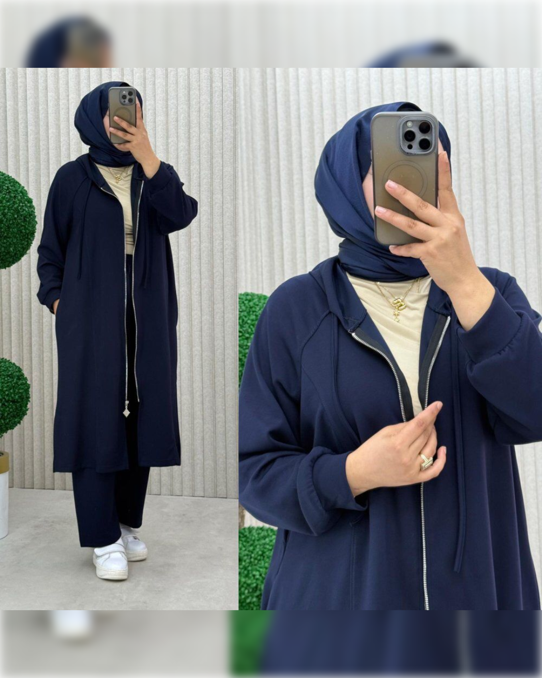 Cozy Cotton Sportswear of 2-Pieces in Navy Blue Shade بدلة رياضية دافئة من قطعتين باللون  الكحلي الجميل