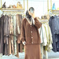 Elegant Two-Piece Knit Cardigan & Maxi Skirt Set طقم تريكو أنيق من قطعتين كارديجان و تنورة طويلة