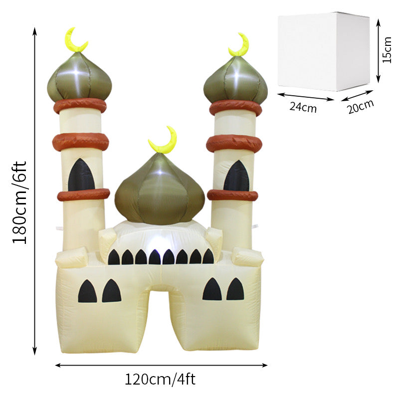 Islamic Inflatable 6 ft Mosque Balloon for Ramadan  بالون زينة لرمضان على شكل مسجد بارتفاع يصل الى 6 أقدام