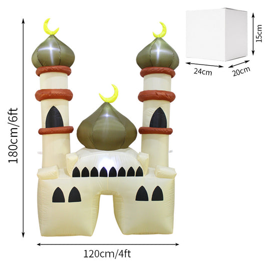 Islamic Inflatable 6 ft Mosque Balloon for Ramadan  بالون زينة لرمضان على شكل مسجد بارتفاع يصل الى 6 أقدام