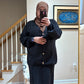 Elegant Two-Piece Knit Cardigan & Maxi Skirt Set طقم تريكو أنيق من قطعتين كارديجان و تنورة طويلة
