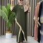 Sleek Modern Abaya Paired with Trousers in Elegant Tones  عباءة صيفية بقصة عصرية أنيقة مع بنطال متوفرة بعدة ألوان جميلة