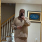 Elegant Two-Piece Knit Cardigan & Maxi Skirt Set طقم تريكو أنيق من قطعتين كارديجان و تنورة طويلة