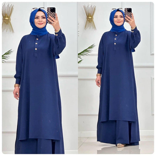 Casual Two-Piece Modest Set in 5 Gorgeous Shades |  طقم عملي محتشم مكون من قطعتين بخمسة ألوان رائعة