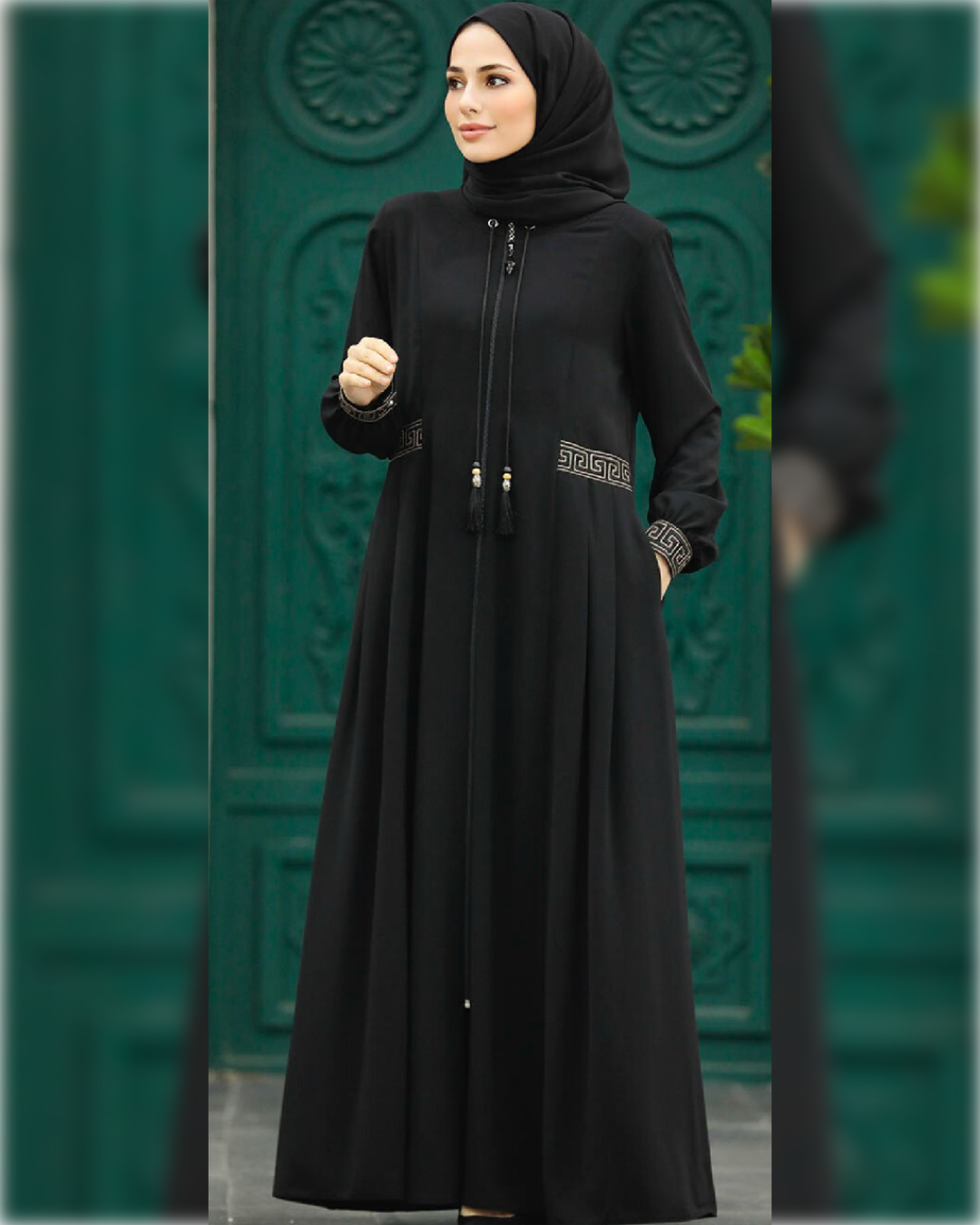 Samira Chic Abaya Dress for Summer in Black Shade   عباءة سميرة الصيفية  باللون الأسود الجميل و التفاصيل الأنيقة