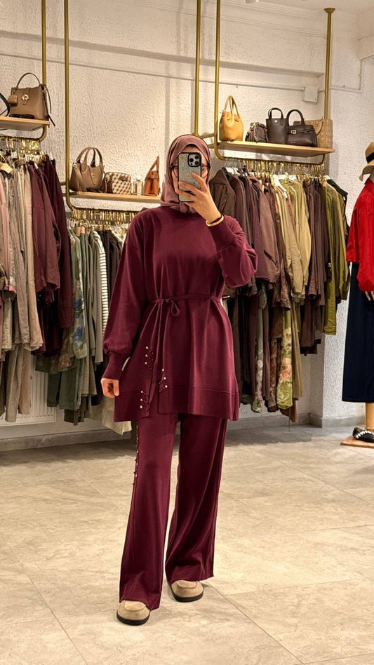 Nada Elegant Two Piece Tunic and Pants Set طقم ندى الأنيق من قطعتين