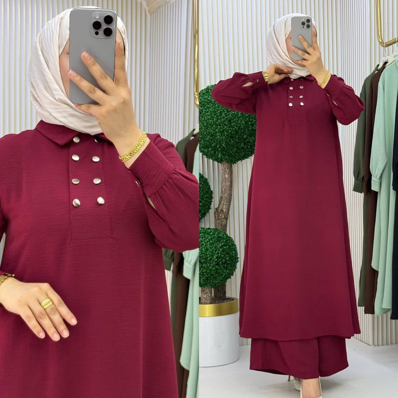 Casual Two-Piece Modest Set in 3 Gorgeous Shades |  طقم عملي محتشم مكون من قطعتين بثلاثة ألوان رائعة