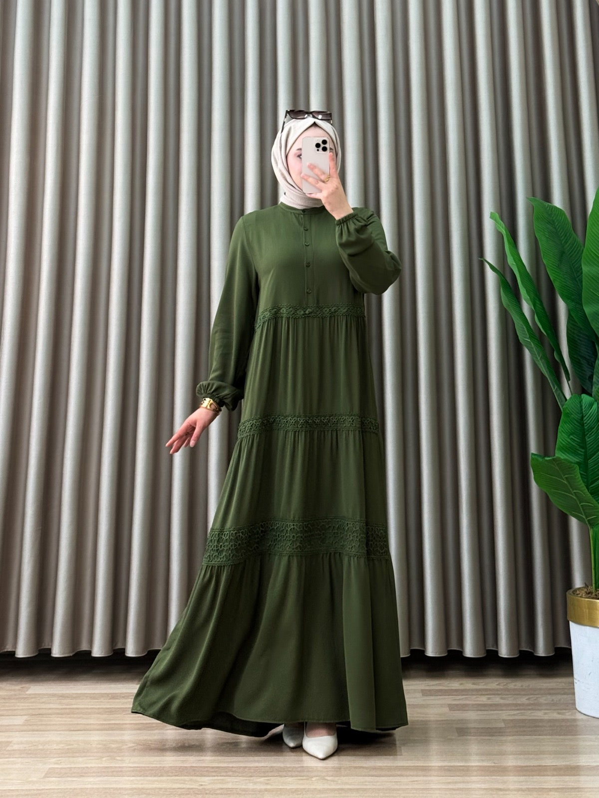 Lily Elegant Tiered Modest Dress