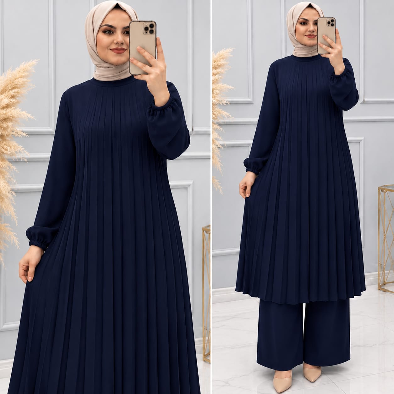 Hiba Elegant Pleated Modest outfit
