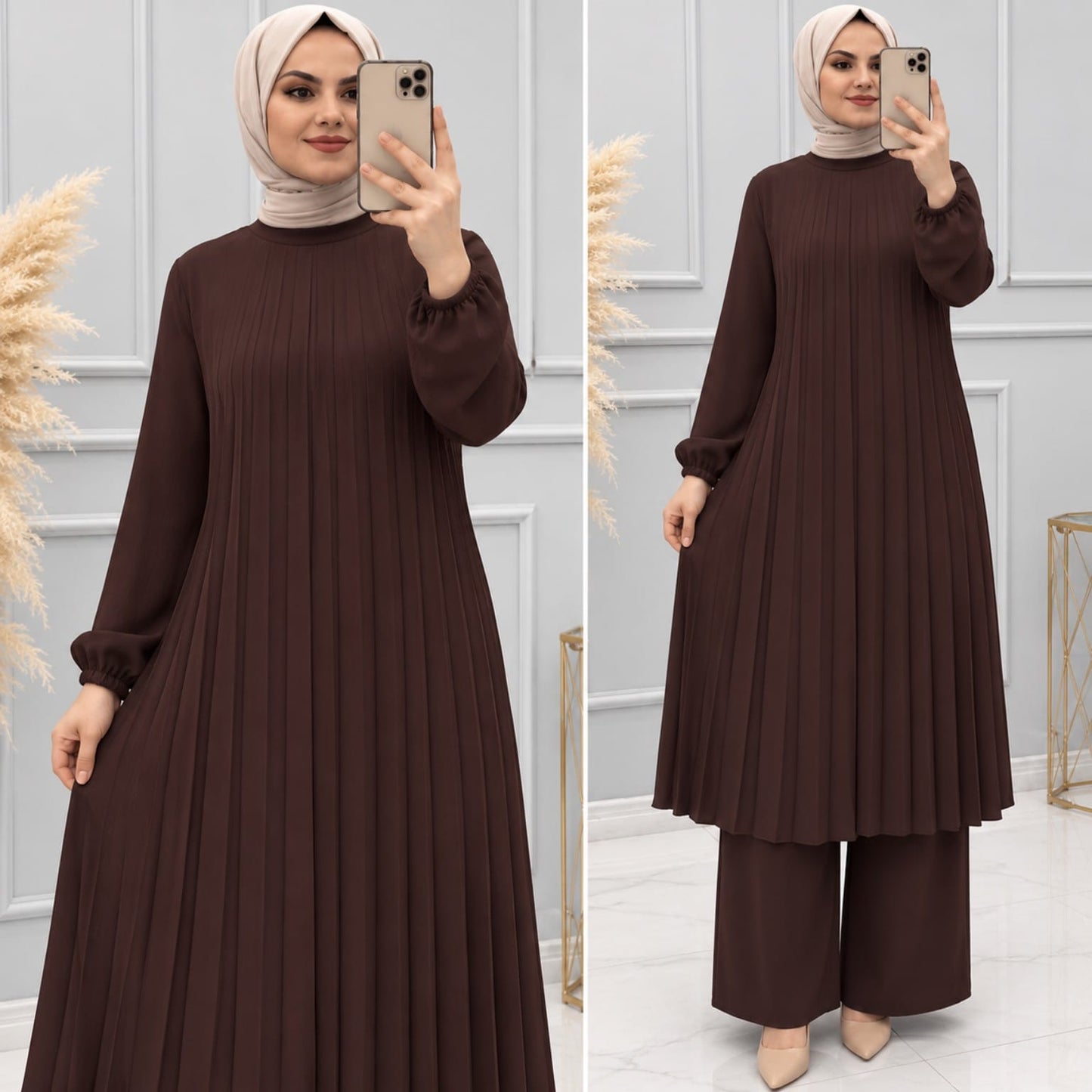 Hiba Elegant Pleated Modest outfit