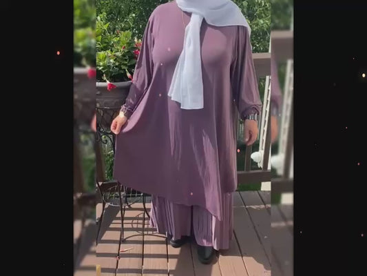 Lycra 2-Piece Modest Outfit – Effortless Elegance, Unmatched Comfort in Light Purple