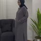 Summer 2-Piece Modest Casual Set in Light Gray