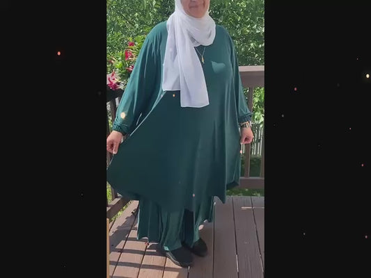Lycra 2-Piece Modest Outfit – Effortless Elegance, Unmatched Comfort in Green