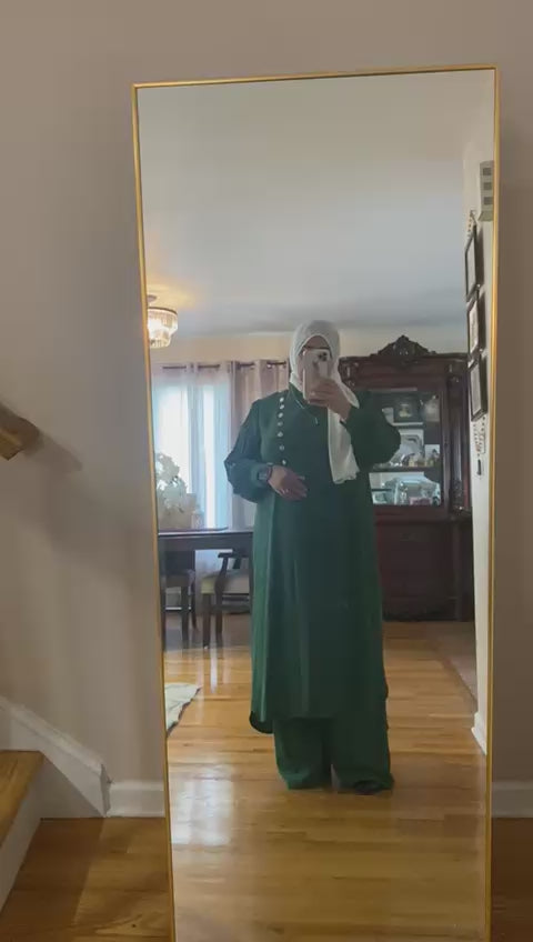 Formal Georgette 2-Pieces Outfit in Green Shade  طقم جورجيت رسمي مكون من قطعتين باللون الأخضر الجميل