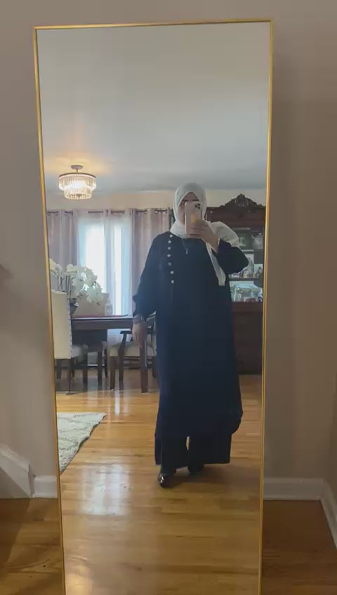 Formal Georgette 2-Pieces Outfit in Blue Navy Shade  طقم جورجيت رسمي مكون من قطعتين باللون الكحلي الجميل