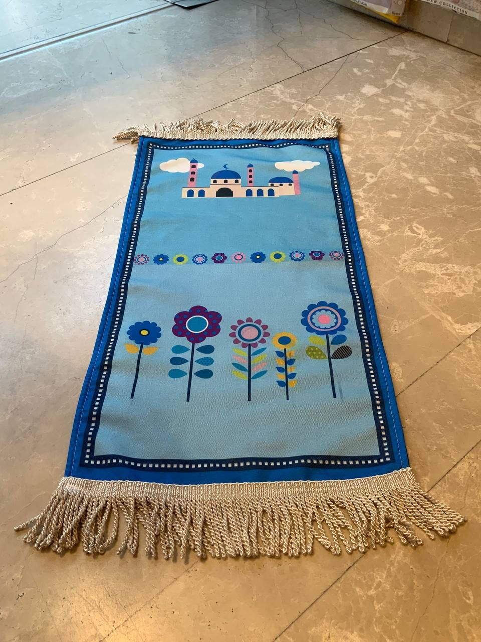 Mosque - flowers blue theme prayer mat