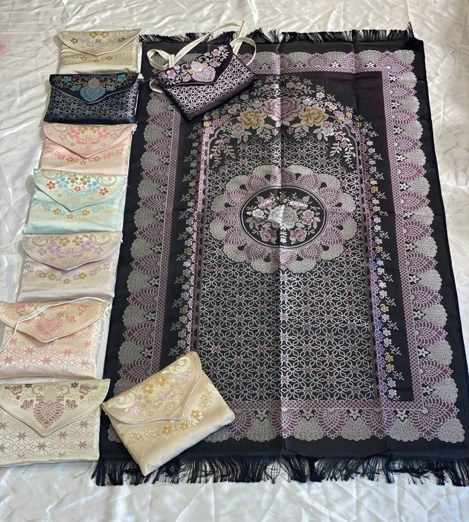 Elegant Prayer mat with Satin bag